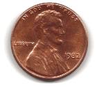  Since 1982, US pennies have been copper-plated 
 zinc coins, with 97.6% zinc and 2.4% copper. 